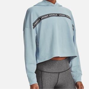 Women's Under Armour Blue Rival Terry Crop Pullover Hoodie